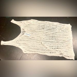 Super cute Aolro size large crochet swimsuit cover up.